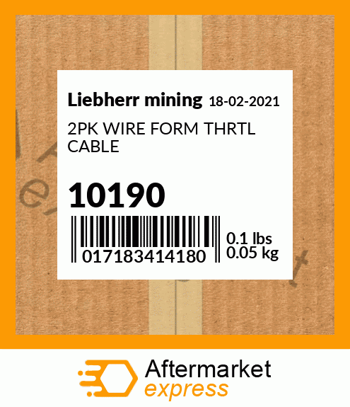 2PK WIRE FORM THRTL CABLE 10190