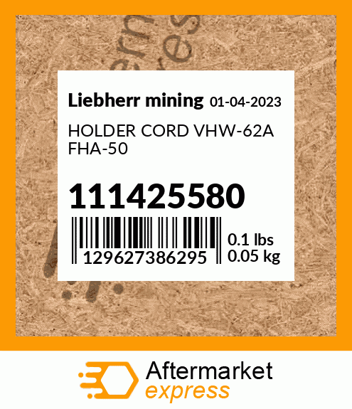 HOLDER CORD VHW-62A FHA-50 111425580