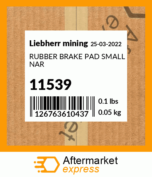 RUBBER BRAKE PAD SMALL NAR 11539