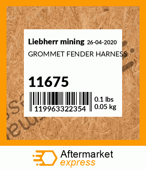 GROMMET FENDER HARNESS 11675