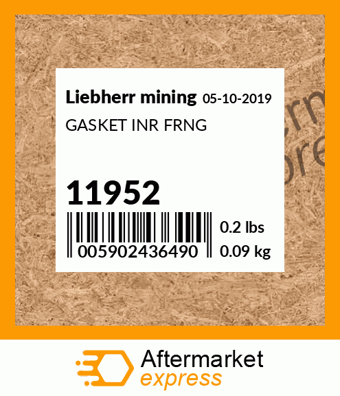 GASKET INR FRNG 11952