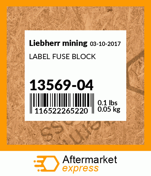 LABEL FUSE BLOCK 13569-04