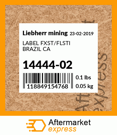 LABEL FXST/FLSTI BRAZIL CA 14444-02