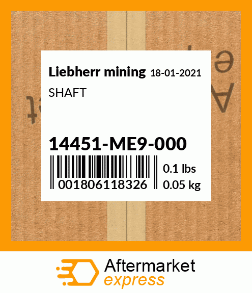 SHAFT 14451-ME9-000