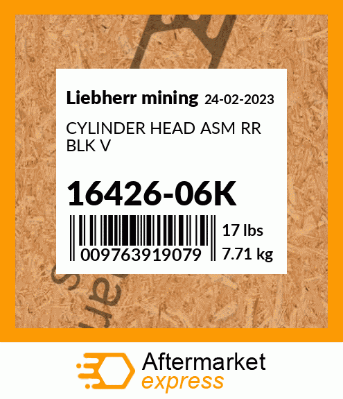 CYLINDER HEAD ASM RR BLK V 16426-06K