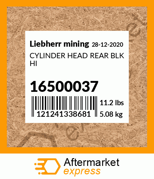 CYLINDER HEAD REAR BLK HI 16500037