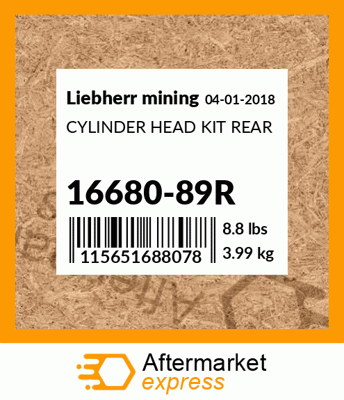 CYLINDER HEAD KIT REAR 16680-89R