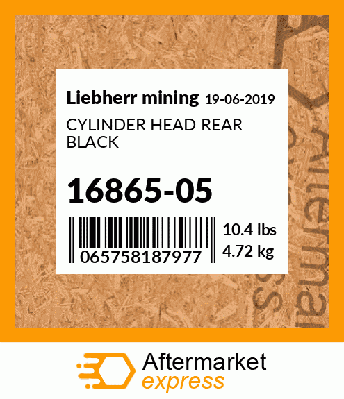 CYLINDER HEAD REAR BLACK 16865-05