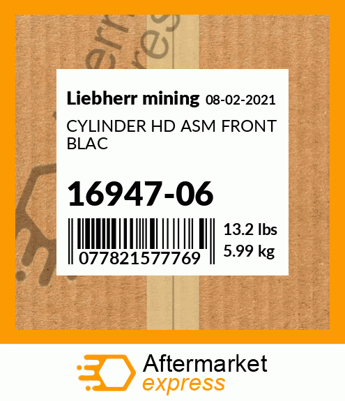 CYLINDER HD ASM FRONT BLAC 16947-06