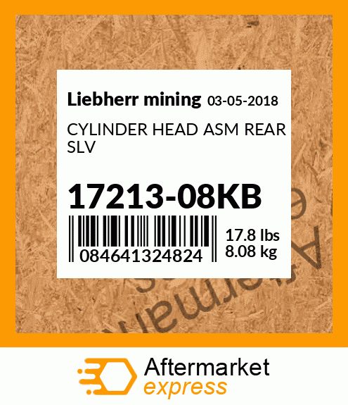 CYLINDER HEAD ASM REAR SLV 17213-08KB