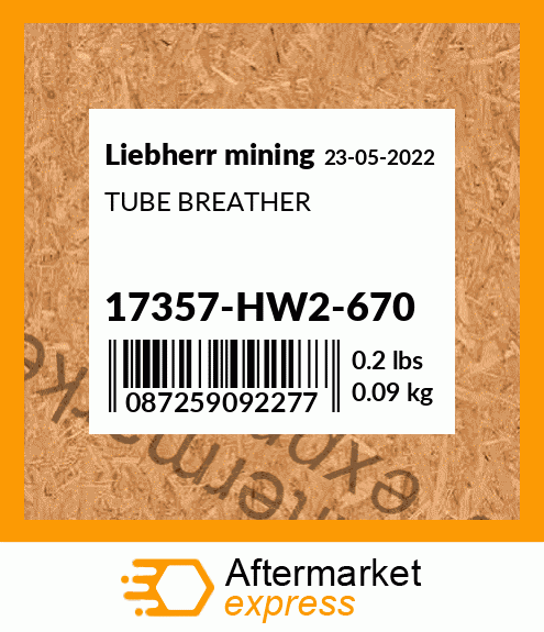 TUBE BREATHER 17357-HW2-670
