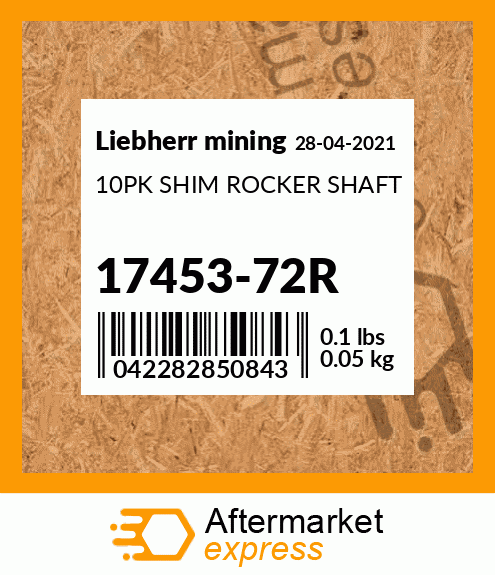 10PK SHIM ROCKER SHAFT 17453-72R