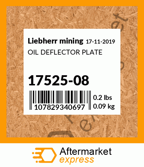 OIL DEFLECTOR PLATE 17525-08