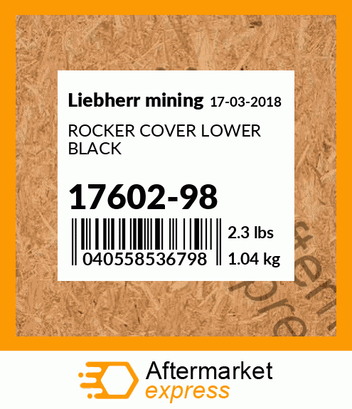ROCKER COVER LOWER BLACK 17602-98