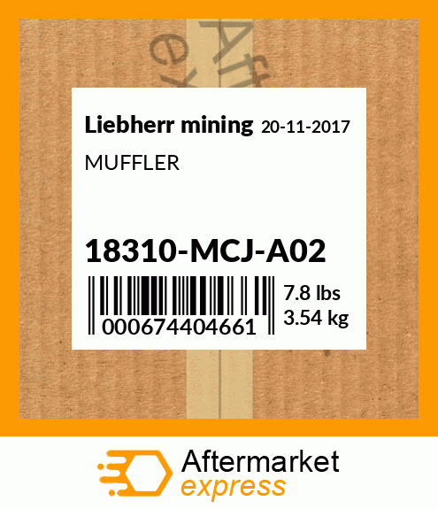 MUFFLER 18310-MCJ-A02