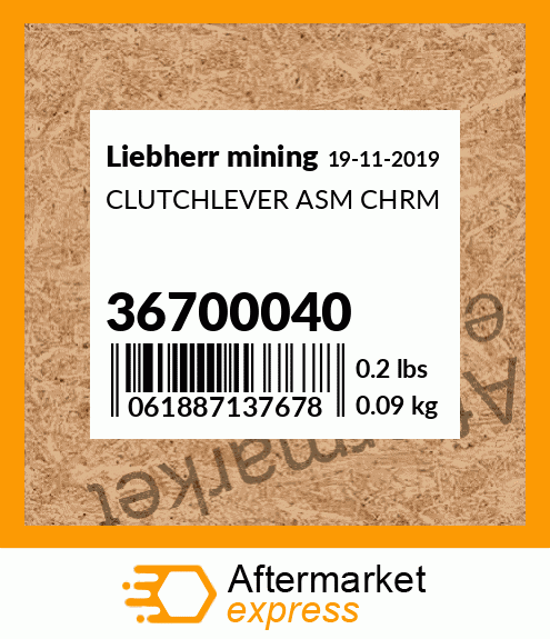 CLUTCHLEVER ASM CHRM 36700040
