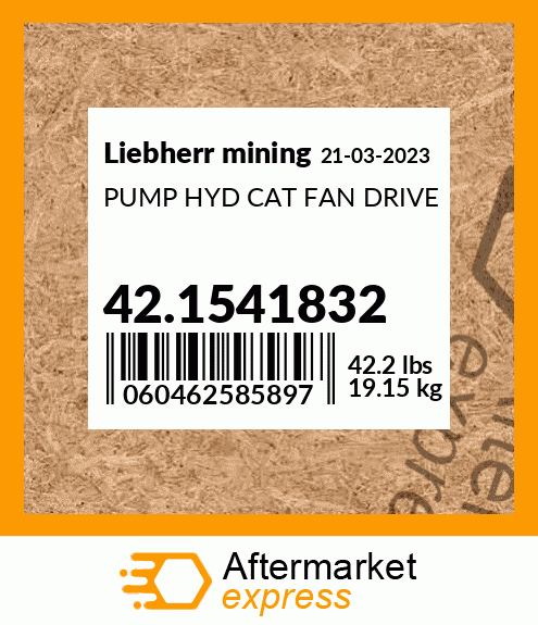 PUMP HYD CAT FAN DRIVE 42.1541832