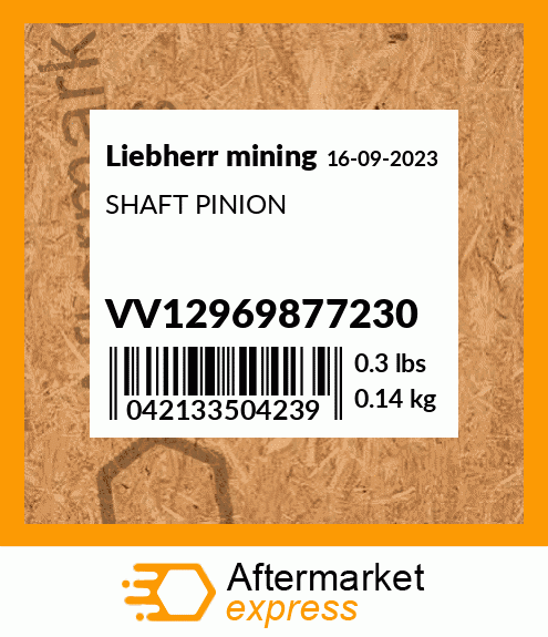 SHAFT PINION VV12969877230