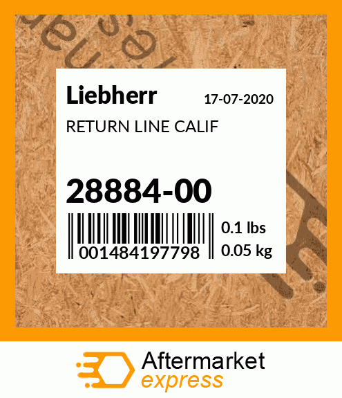 RETURN LINE CALIF 28884-00