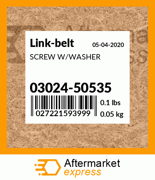 SCREW W/WASHER 03024-50535
