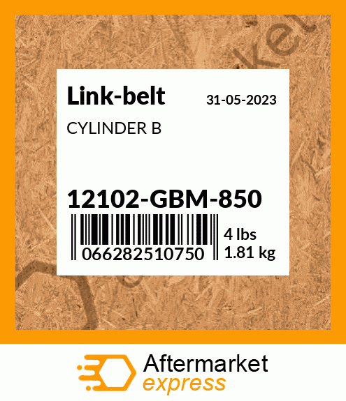 CYLINDER B 12102-GBM-850
