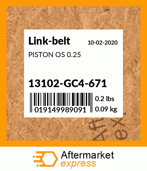 PISTON OS 0.25 13102-GC4-671