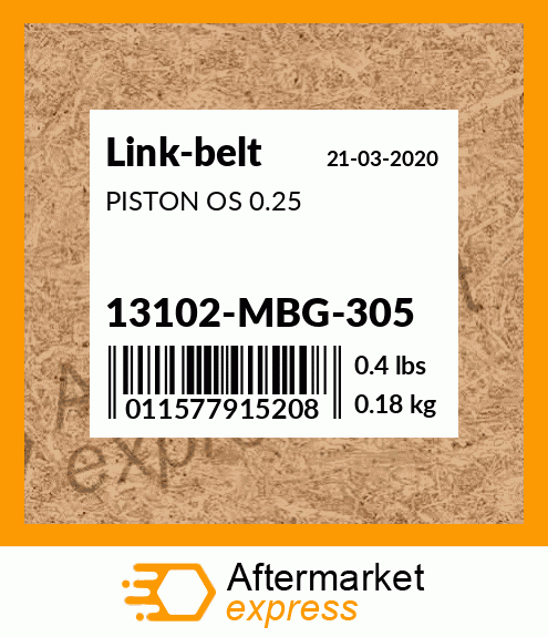PISTON OS 0.25 13102-MBG-305