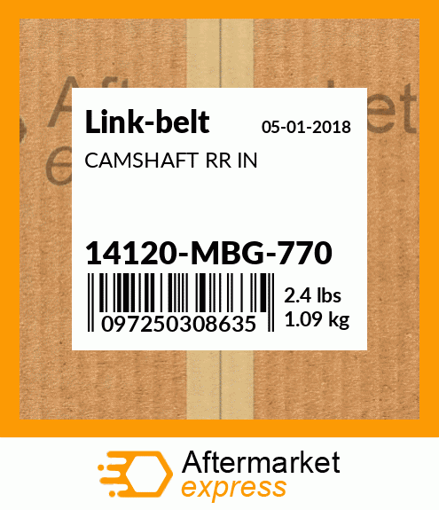 CAMSHAFT RR IN 14120-MBG-770