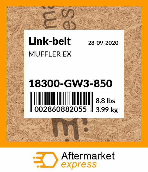MUFFLER EX 18300-GW3-850