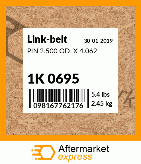 PIN 2.500 OD. X 4.062 1K 0695