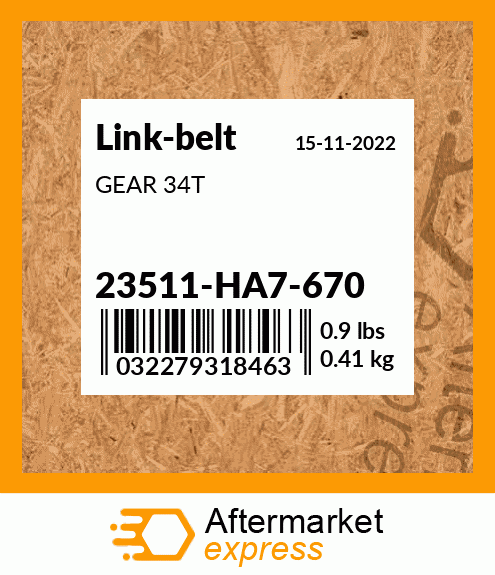 GEAR 34T 23511-HA7-670