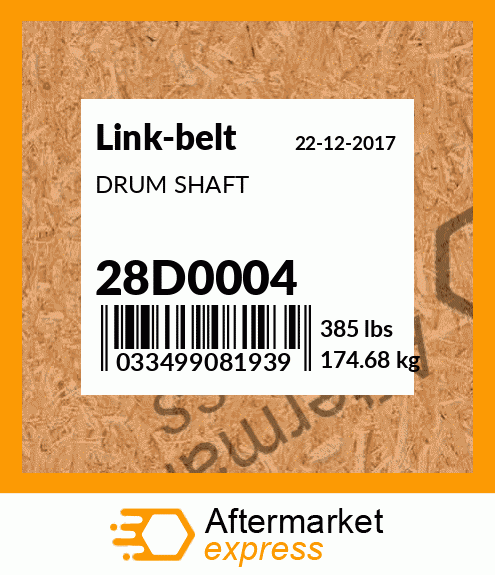 DRUM SHAFT 28D0004