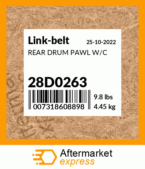 REAR DRUM PAWL W/C 28D0263