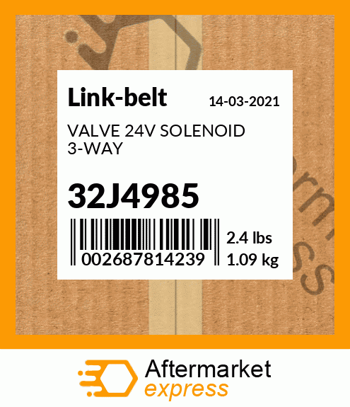 VALVE 24V SOLENOID 3-WAY 32J4985