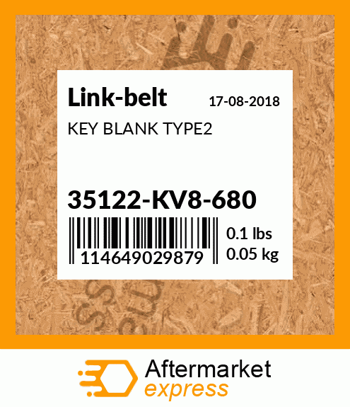 KEY BLANK TYPE2 35122-KV8-680