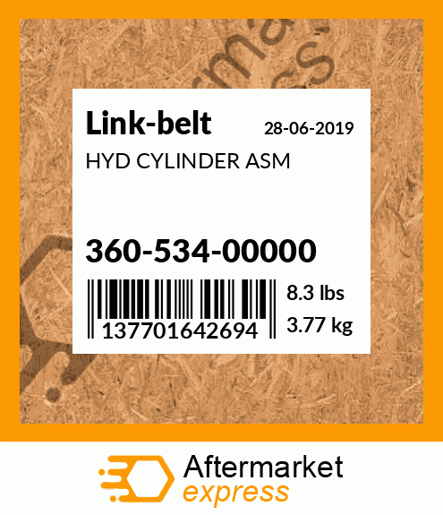 HYD CYLINDER ASM 360-534-00000