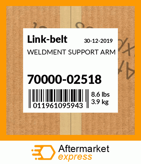 WELDMENT SUPPORT ARM 70000-02518