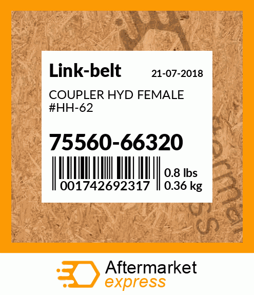 COUPLER HYD FEMALE #HH-62 75560-66320