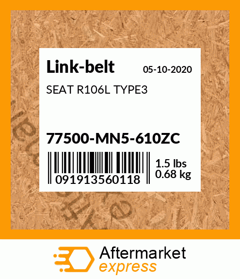 SEAT R106L TYPE3 77500-MN5-610ZC