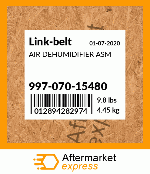 AIR DEHUMIDIFIER ASM 997-070-15480
