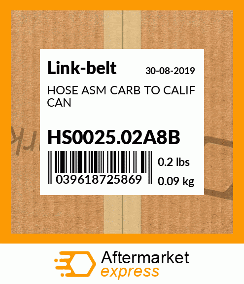 HOSE ASM CARB TO CALIF CAN HS0025.02A8B