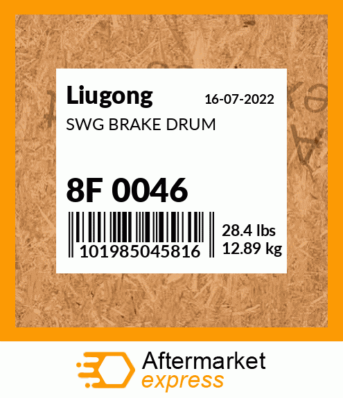 SWG BRAKE DRUM 8F 0046