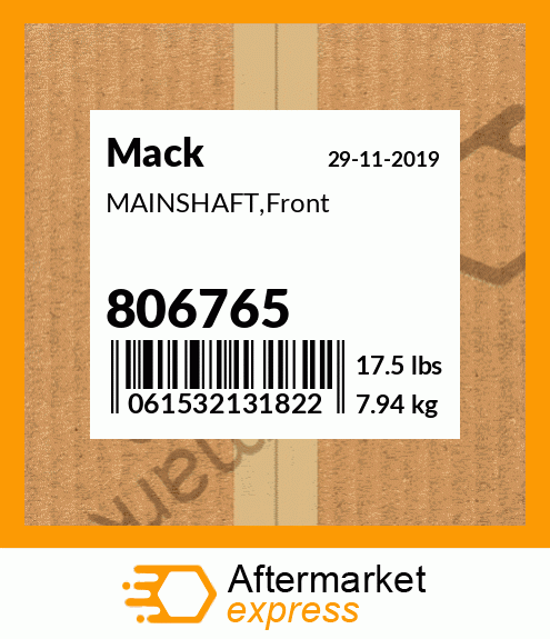 MAINSHAFT,Front 806765