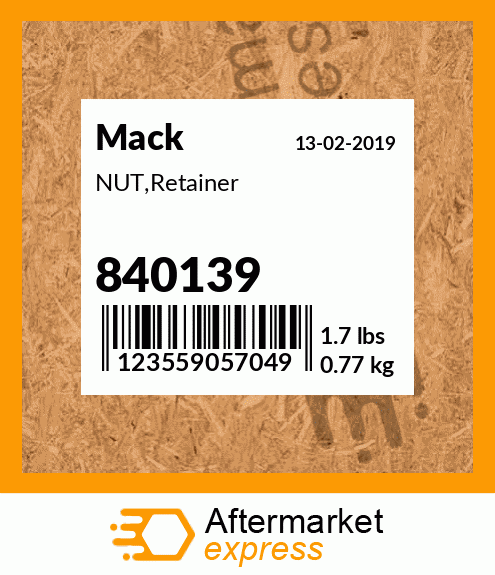 NUT,Retainer 840139