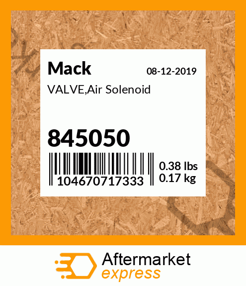 VALVE,Air Solenoid 845050