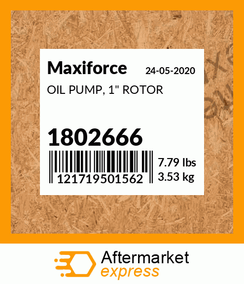 OIL PUMP, 1" ROTOR 1802666