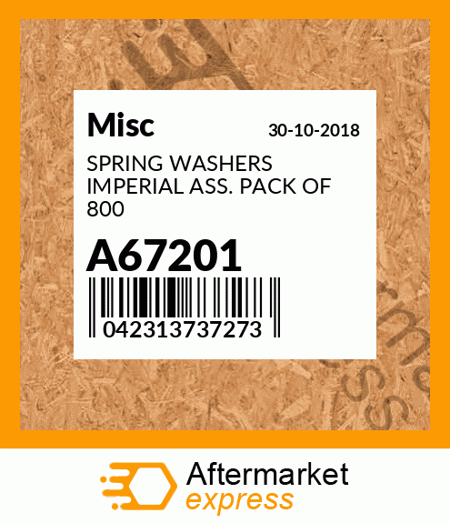 SPRING WASHERS IMPERIAL ASS. PACK OF 800 A67201