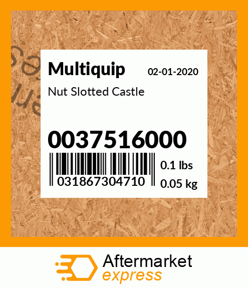 Nut Slotted Castle 0037516000