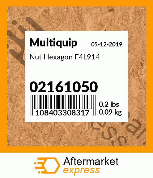 Nut Hexagon F4L914 02161050