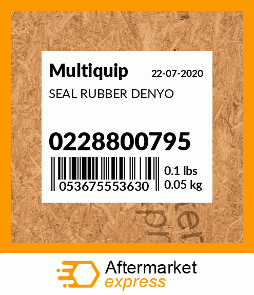 SEAL RUBBER DENYO 0228800795